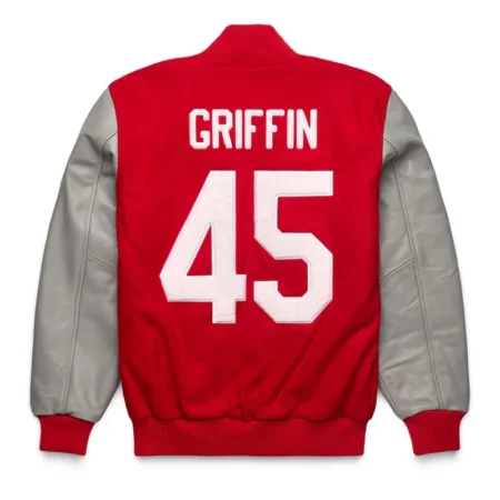 Back view of Archie Griffin GOAT Varsity Jacket