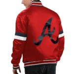 Atlanta Braves Red Varsity Satin Jacket Front