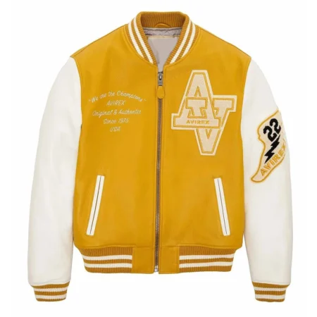 Front view of Wildcat Champion Varsity Leather Jacket