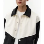 Western Black and White Varsity Jacket Front