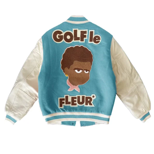 Back view of Golf Call Me If You Get Lost Varsity Jacket