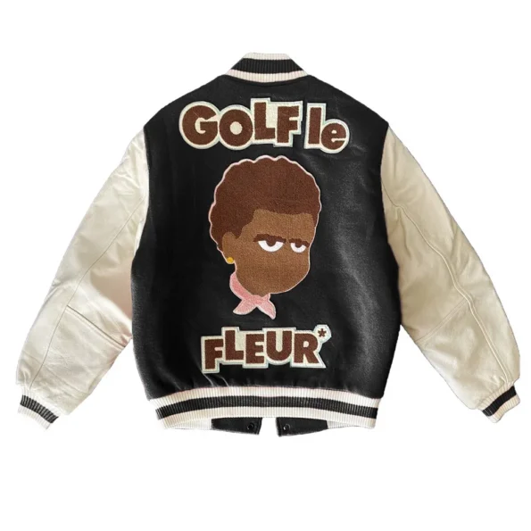 Back view of Golf Call Me If You Get Lost Varsity Jacket