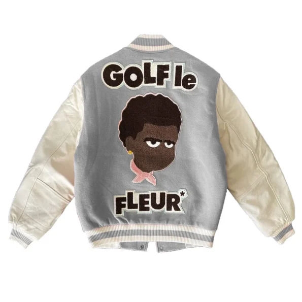 Back view of Golf Call Me If You Get Lost Varsity Jacket