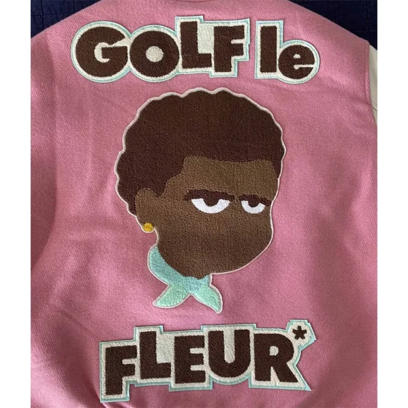 Close-up of Golf Call Me If You Get Lost Varsity Jacket details