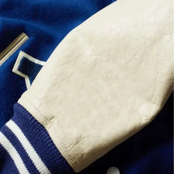 Close-up of Calvin Klein Yale Varsity Jacket details