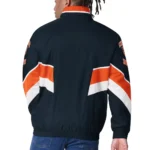 Model in Chicago Bears Captain Varsity Jacket Front