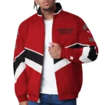 Model wearing Chicago Bulls Captain Varsity Jacket front view