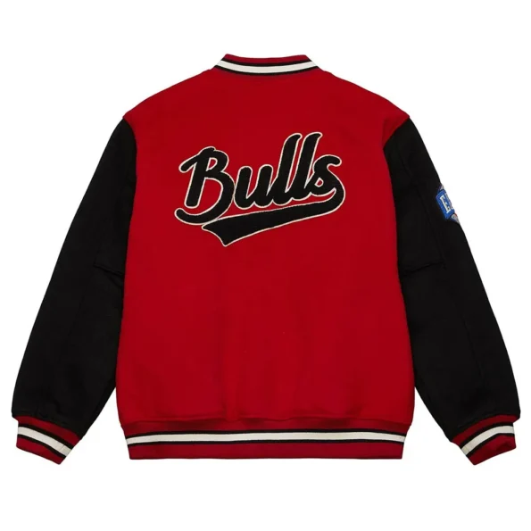 Back view of Chicago Bulls Team Legacy Varsity Jacket