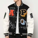 Crazy Patch Bape Varsity Jacket Front