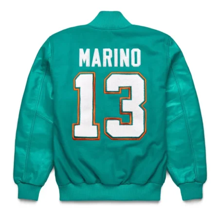 Back view of Dan Marino GOAT Varsity Jacket