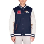 Denver Broncos Third Down Varsity Jacket Front and Back