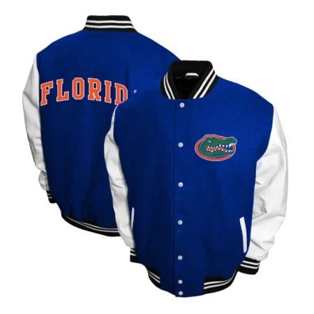 Front and back view of Florida Gators Graduate Varsity Jacket