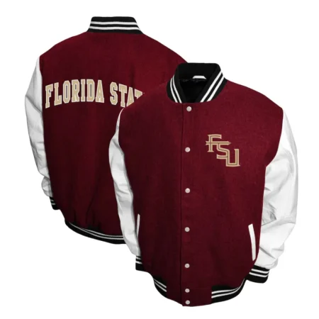 Front and back view of Florida State Seminoles Varsity Jacket