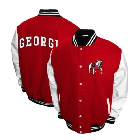 Front and back view of Georgia Bulldogs Graduate Varsity Jacket