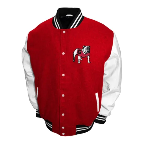 Front view of Georgia Bulldogs Graduate Varsity Jacket