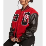 Model in Goat 23 Varsity Jacket Front