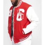 Model in Goat 23 Varsity Jacket Front