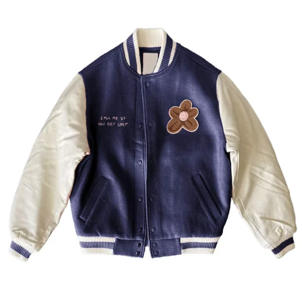 Front view of Golf Call Me If You Get Lost Varsity Jacket