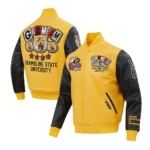 Grambling Tigers Gold Varsity Jacket Front and Back