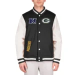 Green Bay Packers Down Varsity Jacket Front and Back