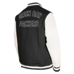 Green Bay Packers Down Varsity Jacket Front and Back