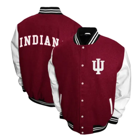 Front and back view of Indiana Hoosiers Graduate Varsity Jacket