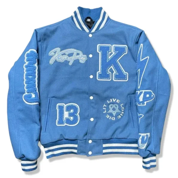 Front view of KP University Varsity Jacket