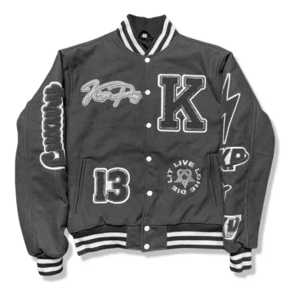 Front view of KP University Varsity Jacket