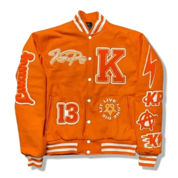 Front view of KP University Varsity Jacket