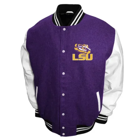 Front view of LSU Tigers Graduate Varsity Jacket