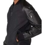 Model in Melvin Robert Extra Varsity Jacket Front