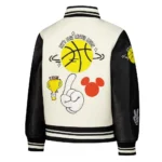 Mickey Mouse Basketball Varsity Jacket Front and Back