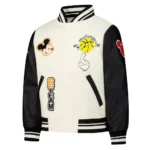 Mickey Mouse Basketball Varsity Jacket Front and Back