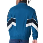 Model in Minnesota Timberwolves Varsity Satin Jacket Front