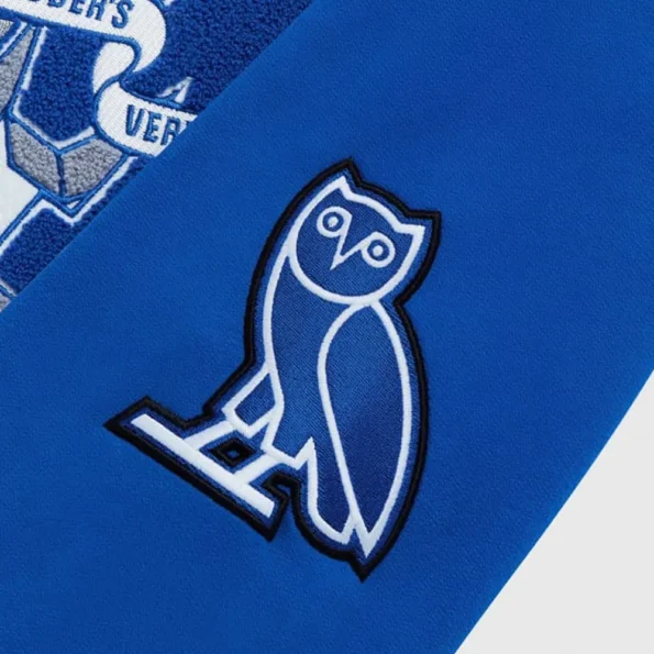 Close-up of NCAA Memphis Tigers OVO Varsity Jacket details