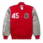 Front view of Archie Griffin GOAT Varsity Jacket