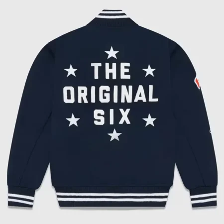 Back view of OVO Toronto Maple Leafs Varsity Jacket