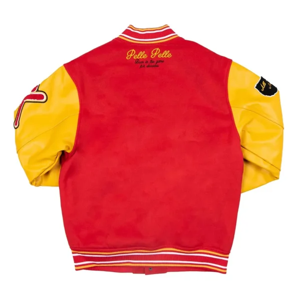 Back view of San Francisco 49ers Varsity Satin Jacket