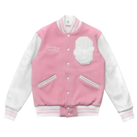 Front view of OVO Valentines Day Varsity Jacket