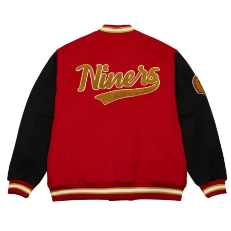 Back view of San Francisco 49ers Team Varsity Jacket