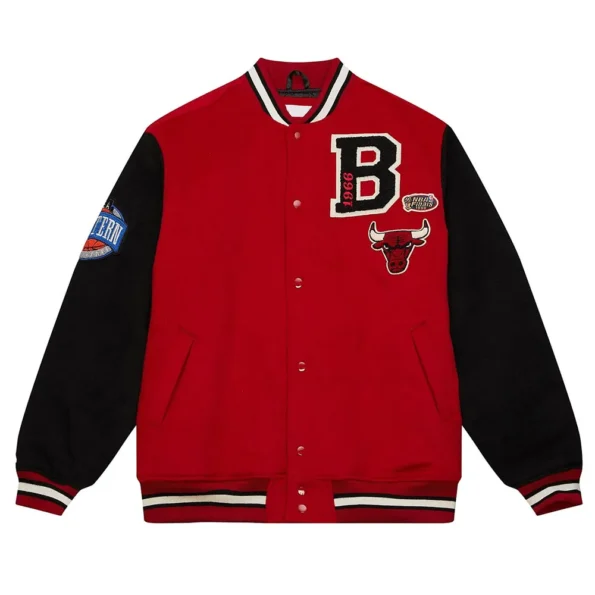 Front view of Chicago Bulls Team Legacy Varsity Jacket