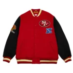 Front view of San Francisco 49ers Team Varsity Jacket