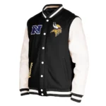 Minnesota Vikings Down Varsity Jacket Front and Back