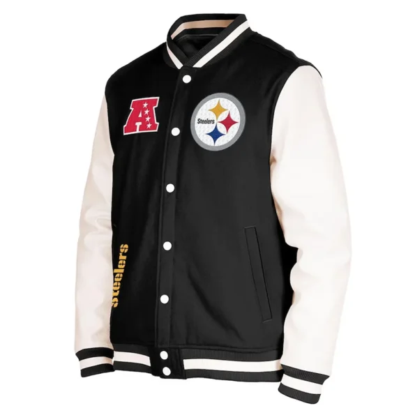 Front view of Pittsburgh Steelers Down Varsity Jacket