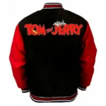 Tom and Jerry Black Varsity Jacket Front