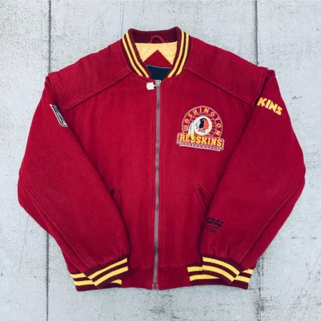 Front view of 1990s Washington Redskins Varsity Jacket