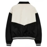 Western Black and White Varsity Jacket Front