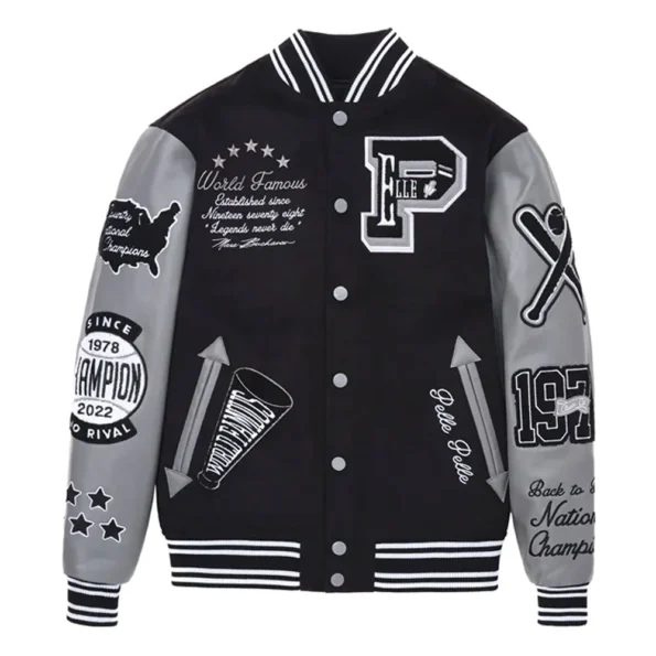 Front view of San Francisco 49ers Varsity Satin Jacket