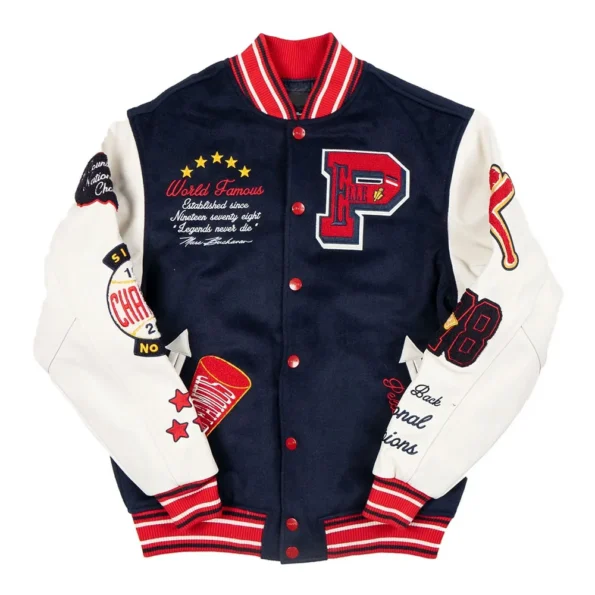 Front view of San Francisco 49ers Varsity Satin Jacket