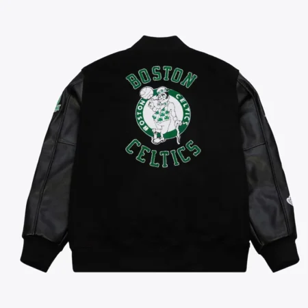 Back view of Boston Celtics Vintage Varsity Jacket